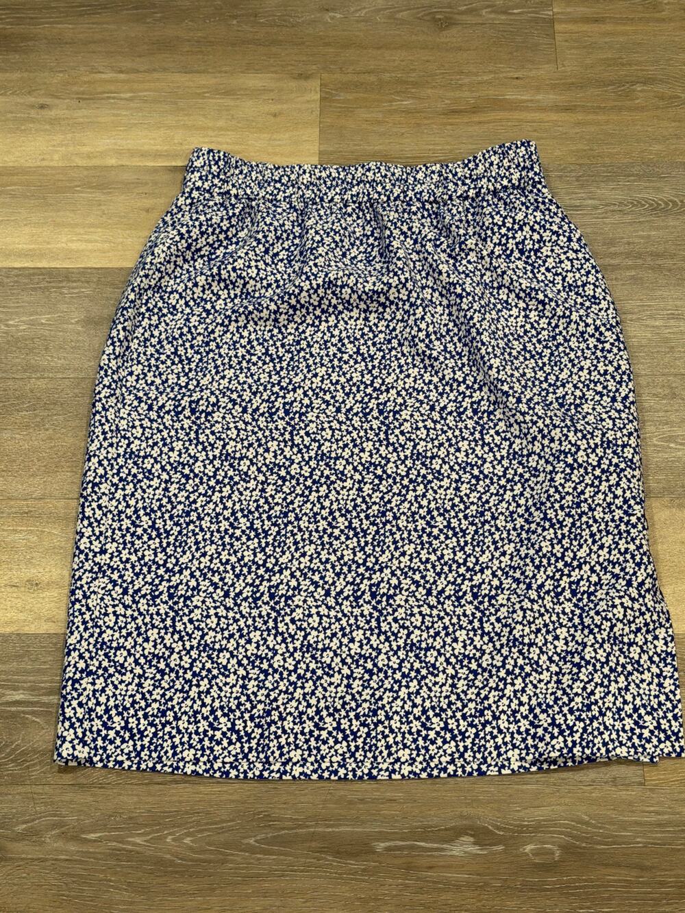 J.Crew Factory Medium Blue and White Skirt Long Skirt